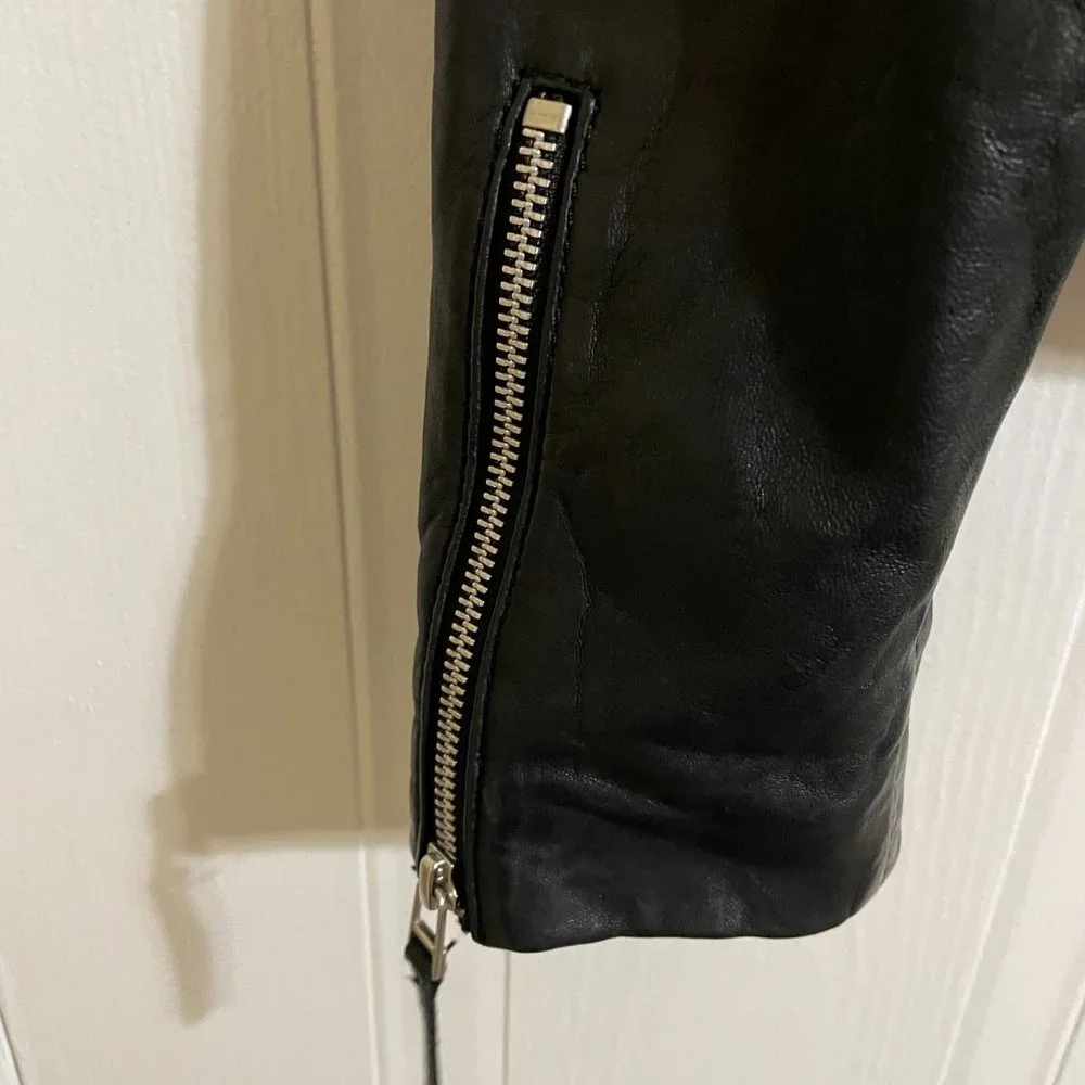 Bod & Christensen Black Leather Biker Jacket - Picture 8 of 12